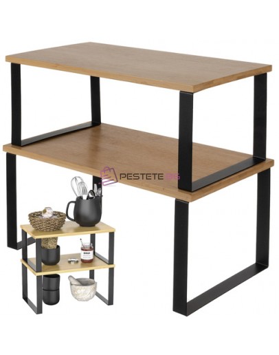 Двоен кухненски рафт бамбуков